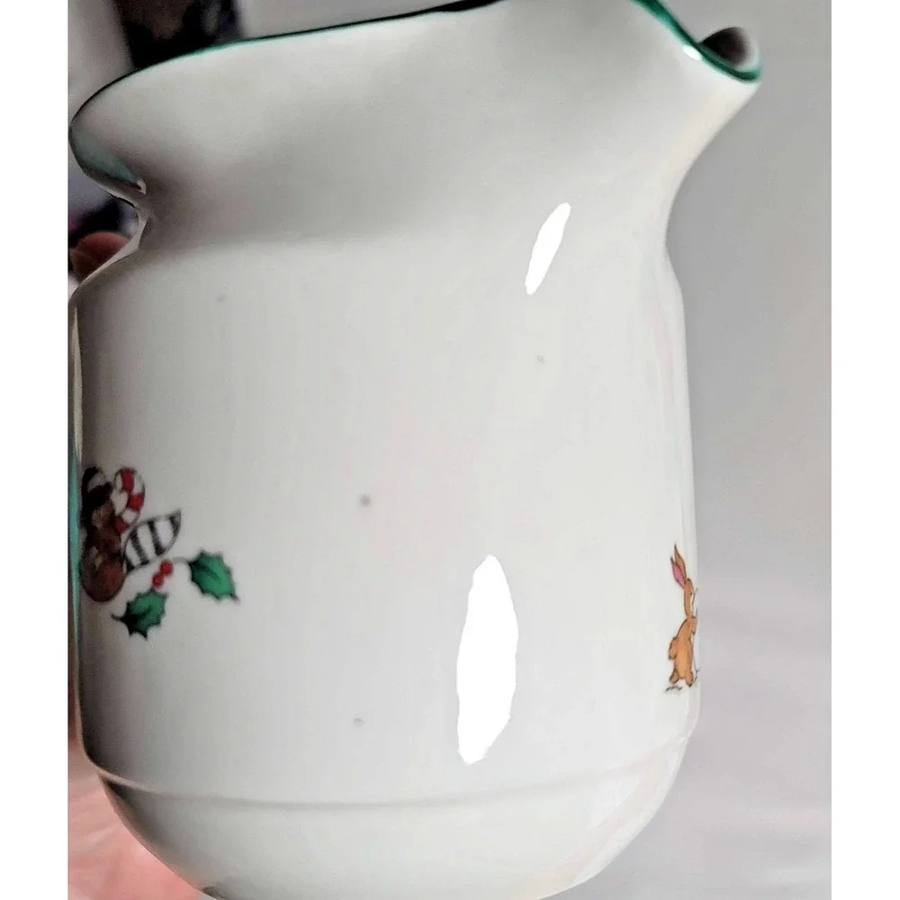 Salem China Whimsical Christmas Creamer & Sugar Set Holiday Tree Animals Ceramic